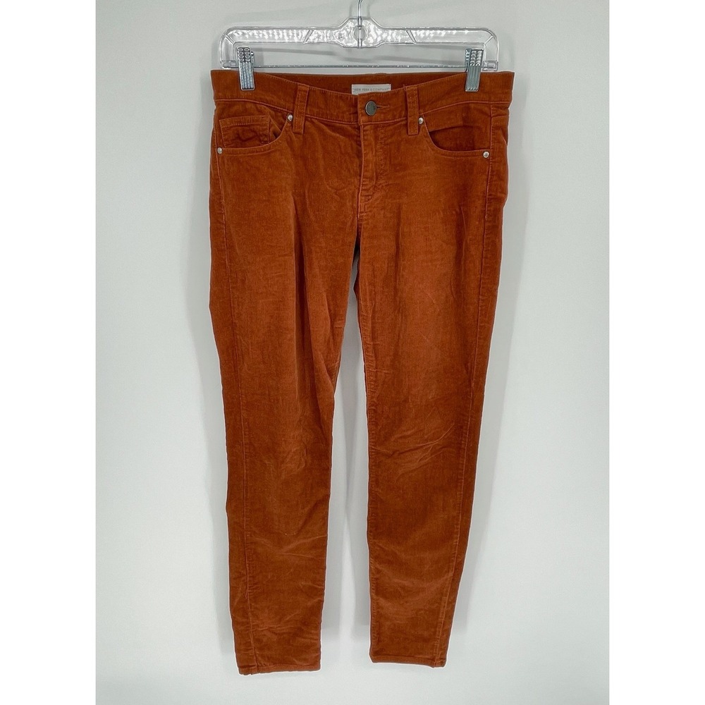 New York & Company Women's Rust Corduroy Skinny Leg Pants Size‎ 0